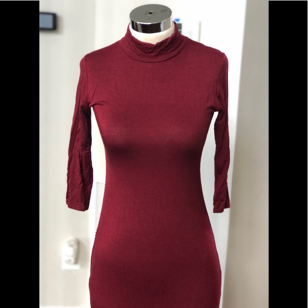 Beautiful Deept Rust Colored Mock Neck Dress - image 2
